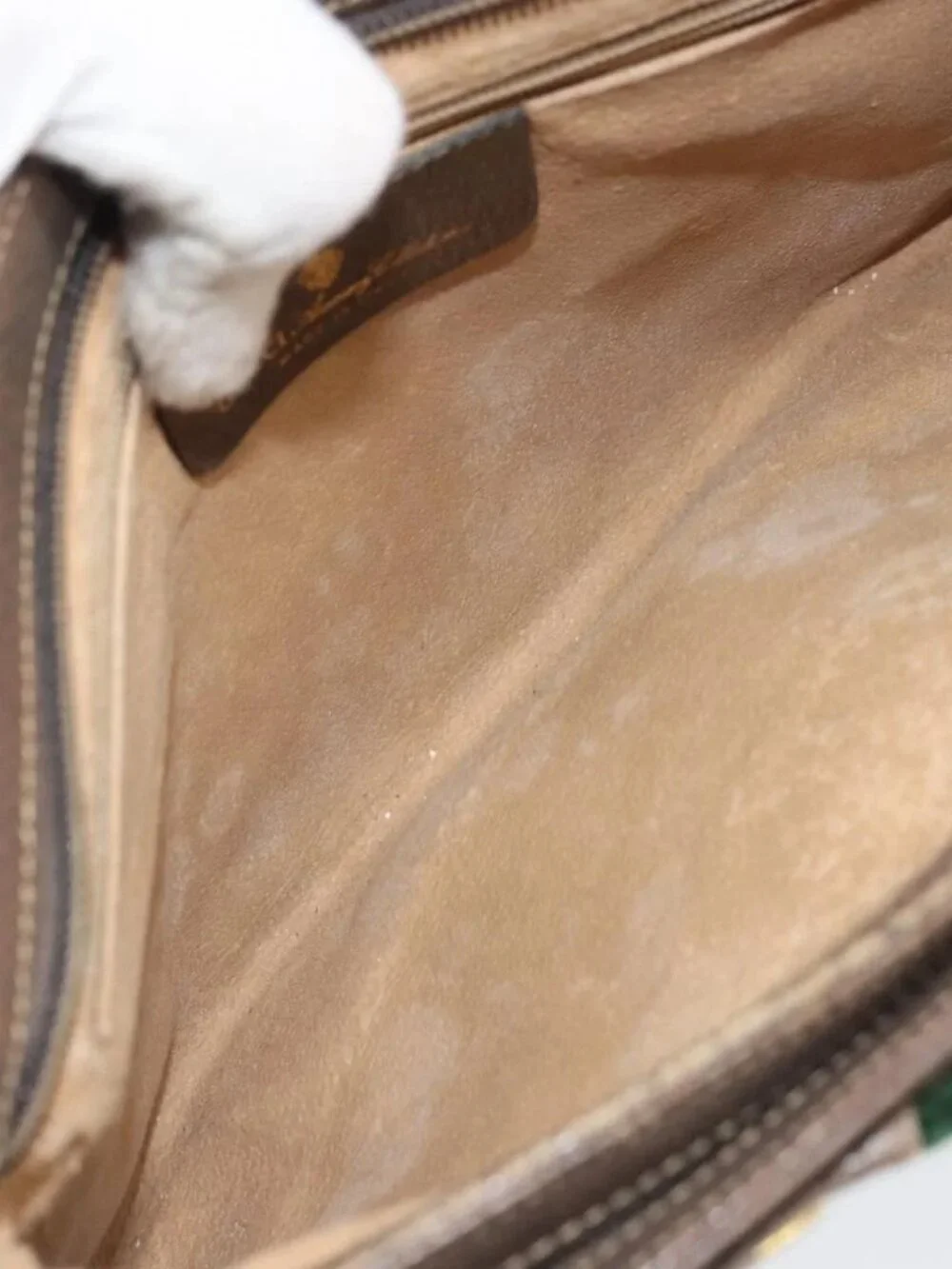 GUCCI GG Supreme Web Sherry Line Bag PVC Beige Gold 96 02 035 Auth 170489
